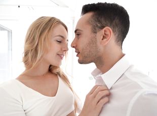 Sweetheart moans in lust with boyfriend fucking her gently