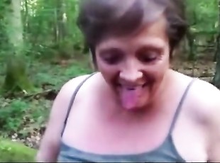 German wife enjoying a intense tight ass pounding and a cum dripping outdoors