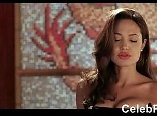 Angelina Jolie teases in latex lingerie